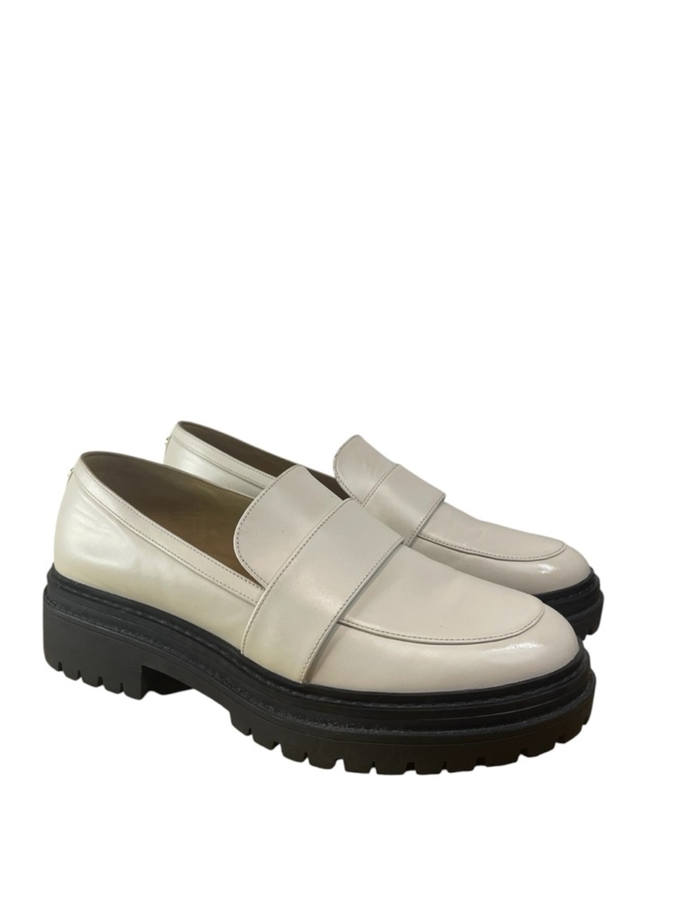 Michael Kors Cream Leather Lug-Sole Penny Loafers